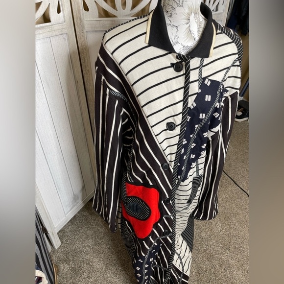 Koos Van Den Akker Vintage Women’s Maxi Coat Patchwork Quilted 80s NYC - Picture 2 of 7